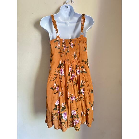 American Eagle Mustard Yellow Floral Dress Size Small - Picture 5 of 8